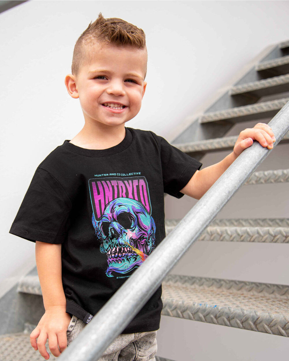 Electric Skull Kids Tee - Black